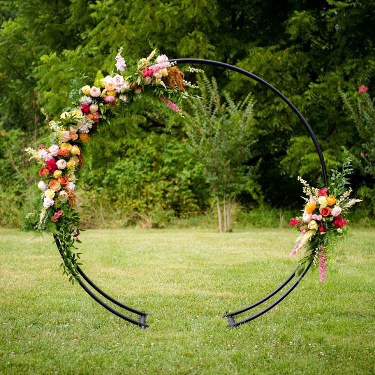 A Floral Moon Gate for Wedding Ceremonies Northern Virginia Barn