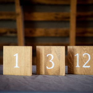 Rustic Wood Wedding Reception Table Numbers in the Something Borrowed Wedding Closet | 48 Fields Farm in Leesburg, VA