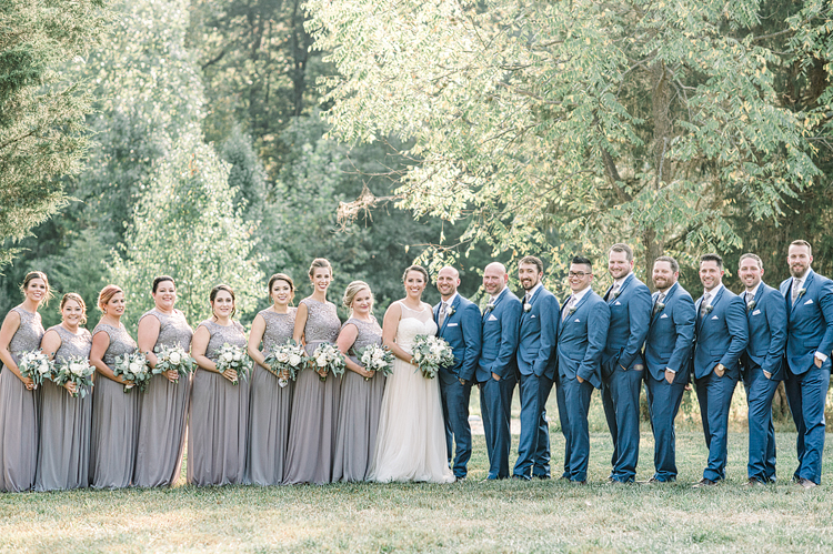 Blue, Gray, and Silver Barn Wedding with Oversized Balloons at 48 Fields