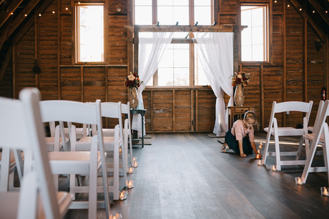 unique rustic elopement microwedding northern virginia barn wedding venue with string lights