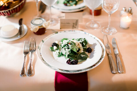 wedding table salad - 48 Fields Wedding Barn | Leesburg VA