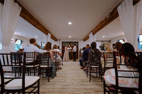micro wedding indoor ceremony - 48 Fields Wedding Barn | Leesburg VA