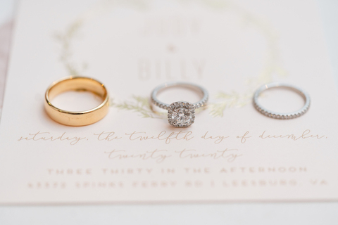 wedding rings on invitation - 48 Fields Wedding Barn | Leesburg VA