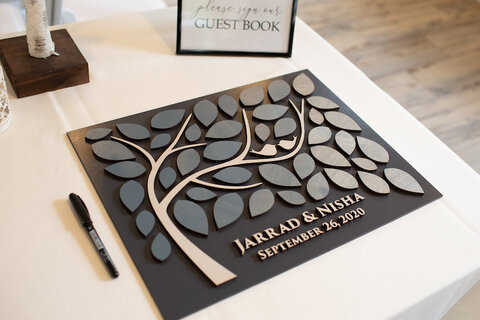 guest book alternative wood wall art tree - 48 Fields Wedding Barn | Northern VA