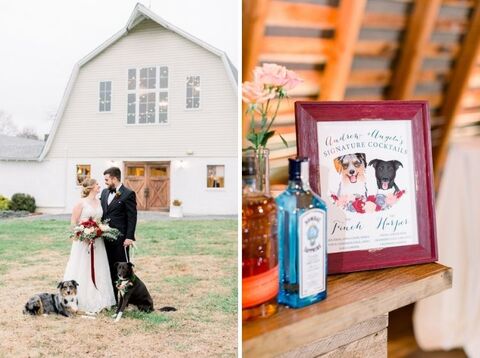 wedding with dogs signature cocktails - 48 Fields Wedding Barn | Northern VA