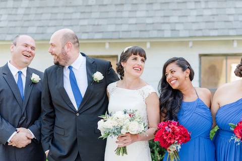 British American heritage red white and blue fall wedding party - 48 Fields Wedding Barn | Northern VA