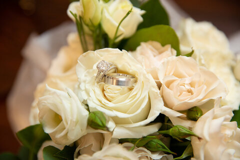 rings on bouquet getting ready fall micro wedding - 48 Fields Wedding Barn | Leesburg VA