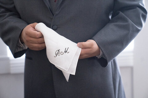 personalized handkerchief groom - 48 Fields Wedding Barn | Leesburg VA
