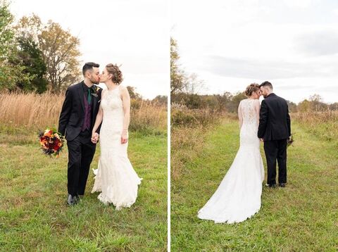 field portraits bride and groom fall wedding - 48 Fields Wedding Barn | Leesburg VA