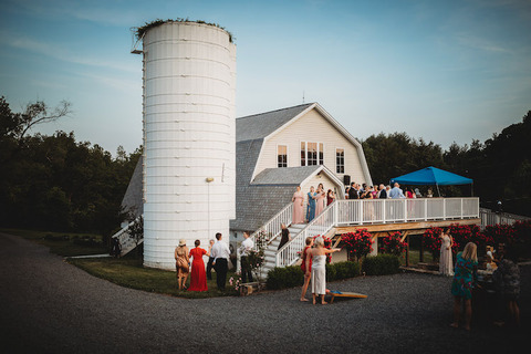 outdoor cocktail hour barn exterior summer wedding planning - 48 Fields Wedding Barn | Leesburg VA