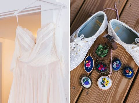 getting ready tiny embroidery bridesmaid gifts - 48 Fields Wedding Barn | Leesburg VA