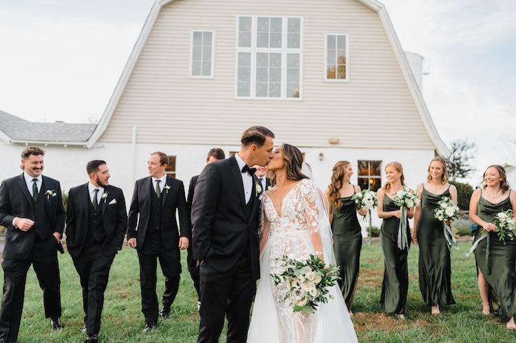 Olive green bridal best sale party