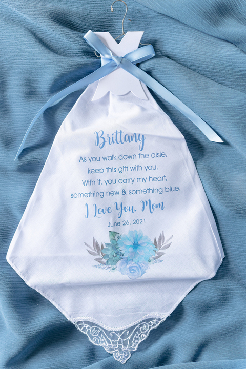 custom handkerchief wedding day gift ideas for bride - 48 Fields Wedding Barn | Leesburg VA