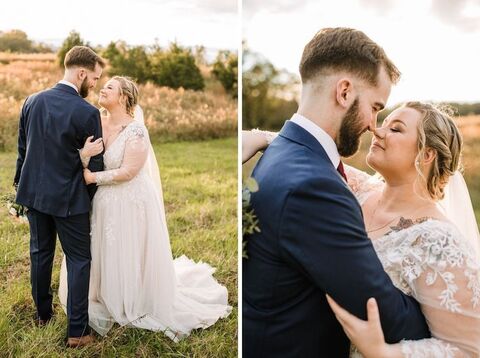 bride and groom field portraits fall wedding - 48 Fields Wedding Barn | Leesburg VA