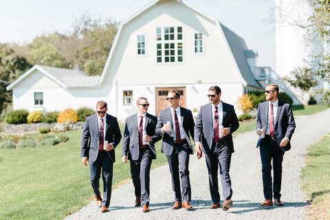 groomsmen wedding day timeline fall wedding - 48 Fields Wedding Barn | Leesburg VA
