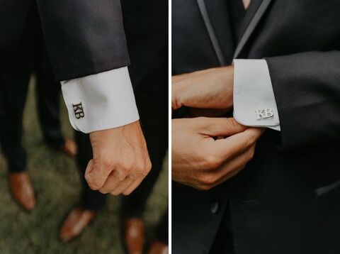 best groomsmen gifts initial cufflinks - 48 Fields Wedding Barn | Leesburg VA