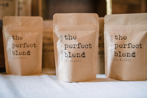 coffee the perfect blend wedding favor ideas - 48 Fields Wedding Barn | Leesburg VA
