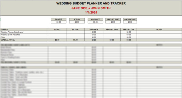 Wedding Budget and Tracker - Cover Image
