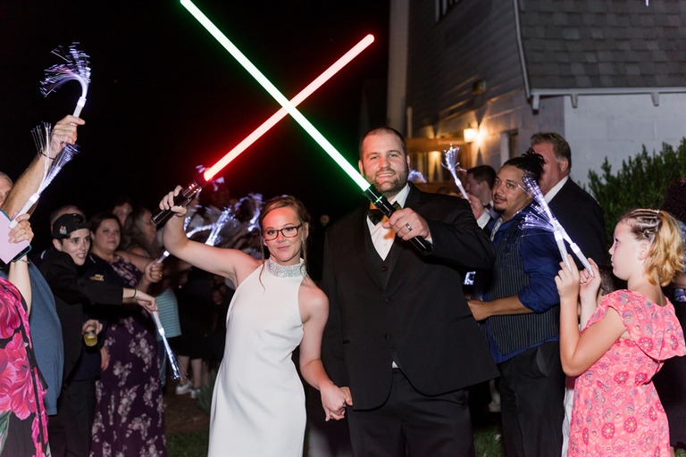 Star-Wars-Light-Saber-Wedding-Exit-Katrina-Kevin